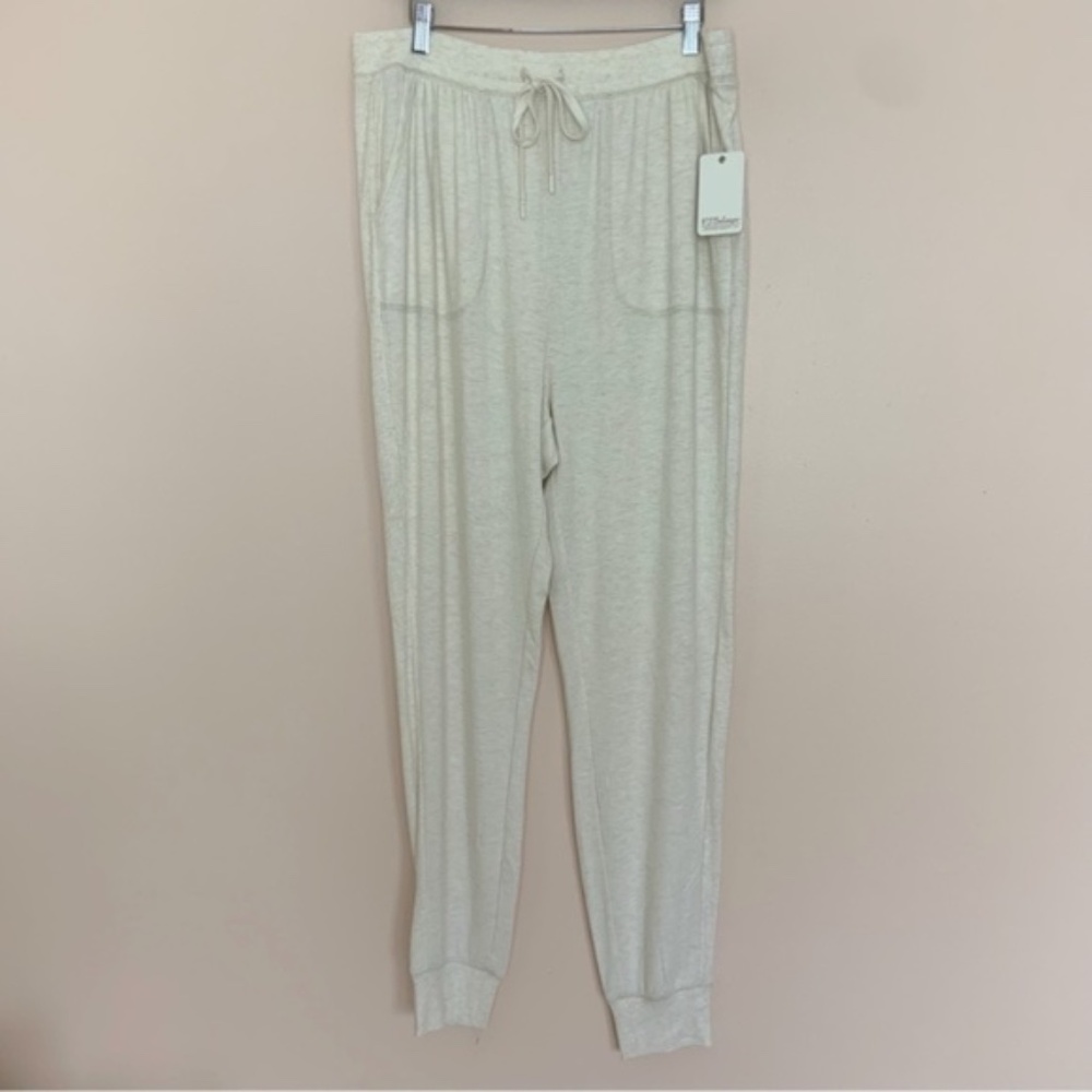 NWT New PJ Salvage Banded Drawstring Lounge Jogger Pants in Oatmeal Size 1X